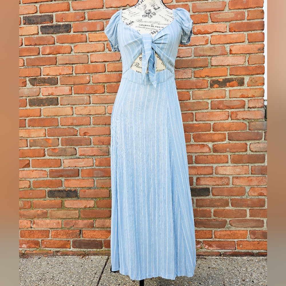 Skylar & Madison Blue & White Boho Midi Dress – Size M